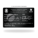 Cartão CHT ANAC de metal inoxidável black preto gravado a laser premium - frente. Melhor que PVC.