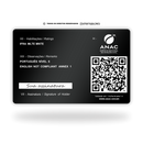 Cartão CHT ANAC de metal inoxidável black preto gravado a laser premium - verso. Melhor que PVC.