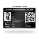 Cartão CHT ANAC com foto de metal inoxidável black preto gravado a laser premium - frente. Melhor que PVC.