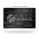 Cartão CHT ANAC com foto de metal inoxidável black preto gravado a laser premium - verso. Melhor que PVC.