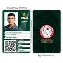 Cartão JiuJitsu de metal inoxidável Colorfull Eterno gravado a laser premium - frente e verso com foto colorida. Melhor que PVC.