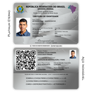 CIN/RG de metal inoxidável Platinum Eterno gravado a laser premium - frente e verso com informações pessoais. Melhor que PVC.